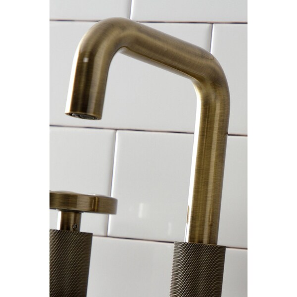 Widespread Bathroom Faucet With Push PopUp, Antique Brass